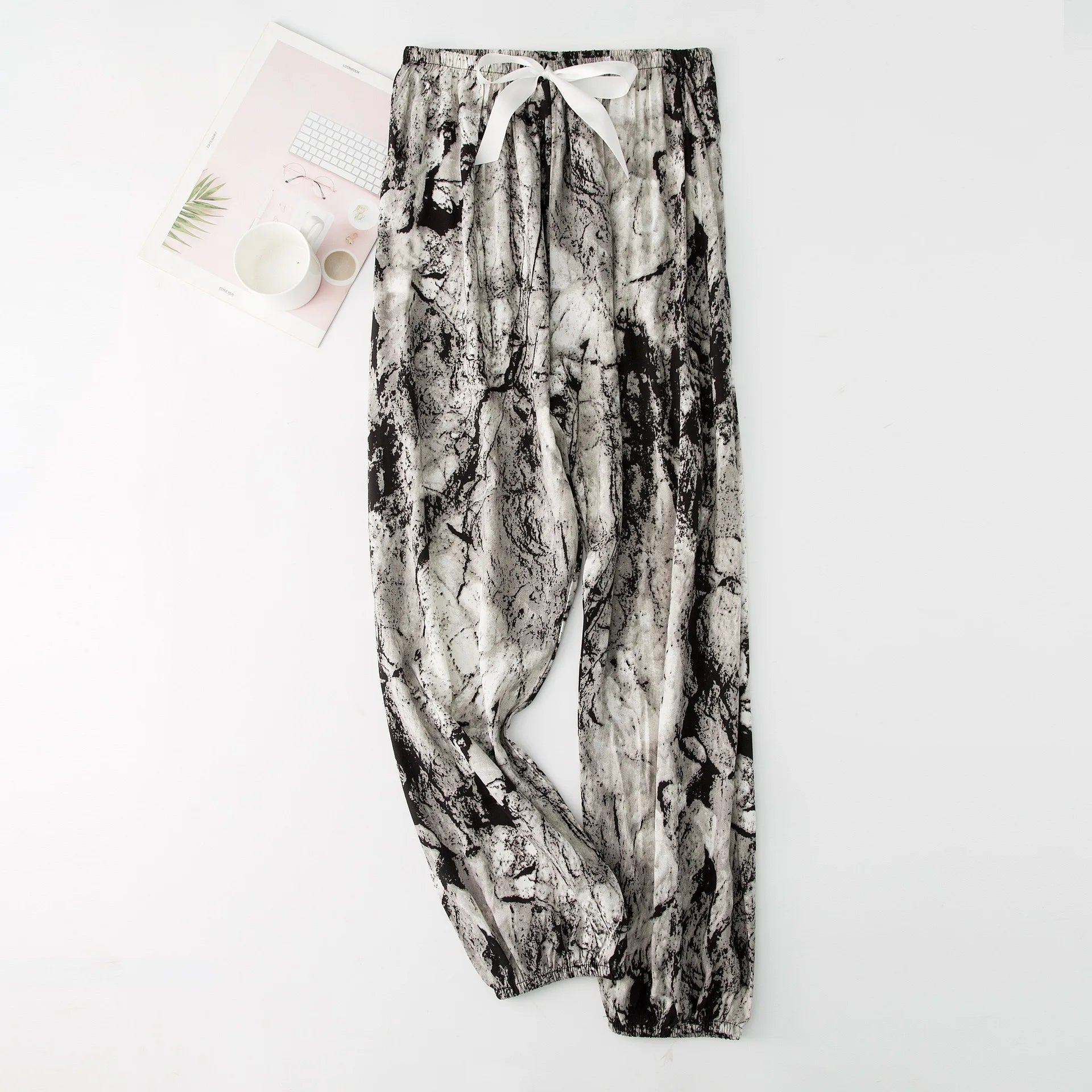 New Korean Style Pants Summer Cropped Trousers Women's Flower Home Clothes Loose Wide Leg Pants Casual Beach Outfits Sweatpants