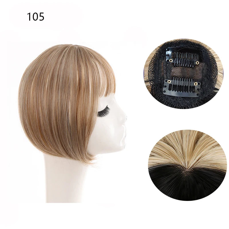 Fake 3D Air Bangs Hair Clip-In Extension Synthetic Fake Fringe Natural False hairpiece For Women Clip In Bangs