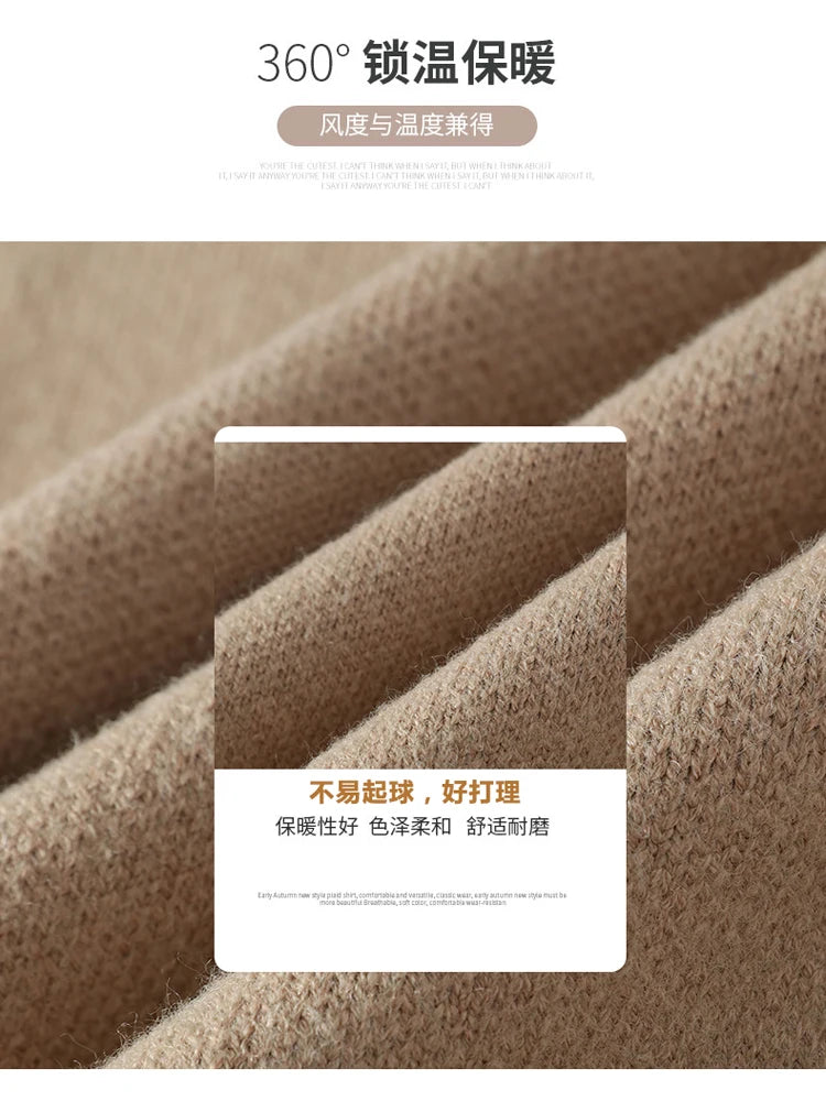 men round neck Solid color knitwear Men's High-Quality Fashion Trend Sweater Autumn/Winter Men Casual Comfortable Warm Sweaters