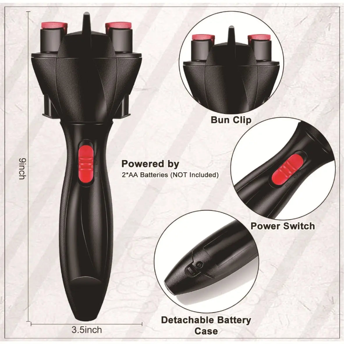 Electric Hair Braider Automatic Plait Styling Machine Quick Braiding Tool Cordless Portable Hair Styling Tool for Home Travel