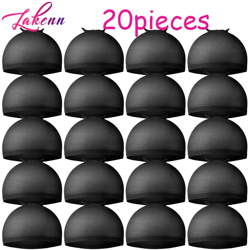 Dark Brown Wig Cap For Lace Front Wigs 20Pcs (10 Packs) Nylon Wig Cap For Wigs Making Stretchy Stocking Wig Caps For Women