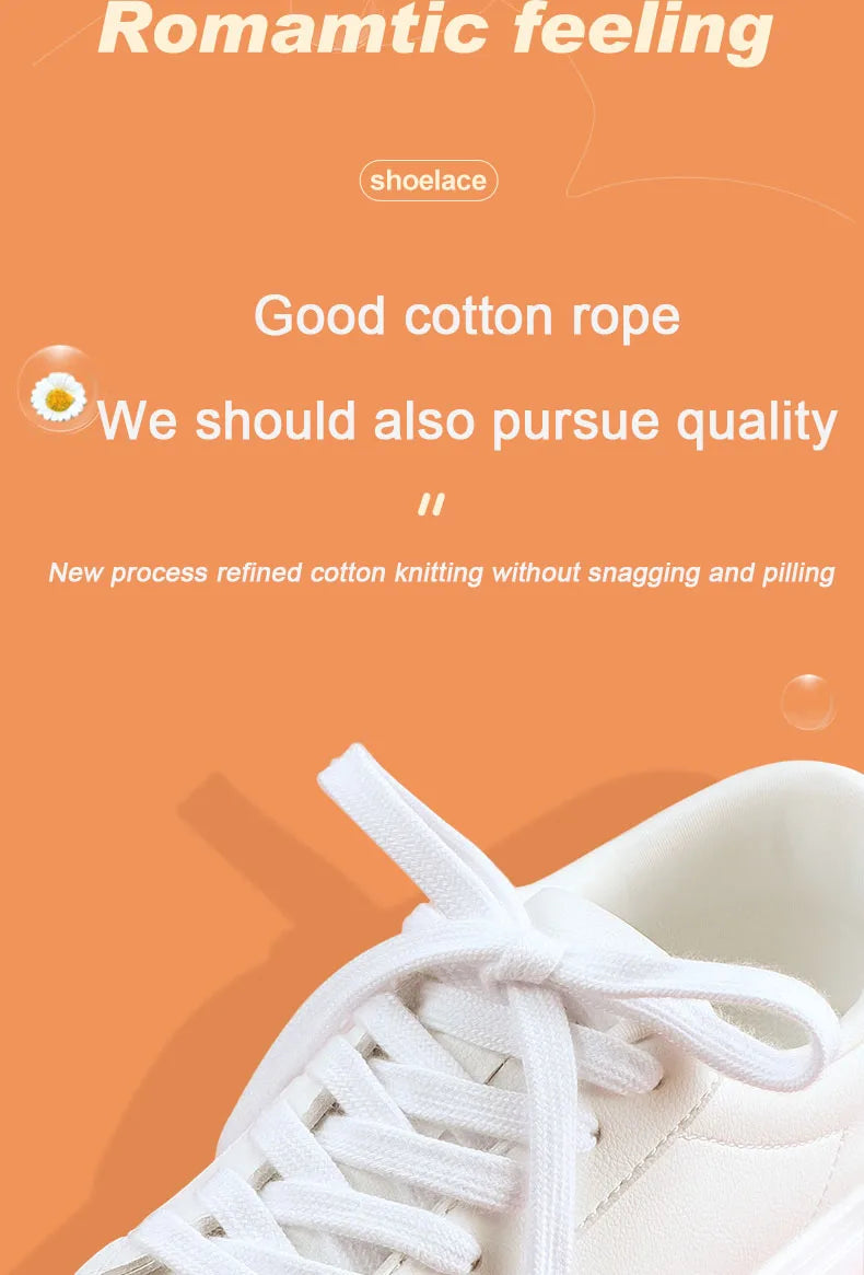 1 Pair Flat Shoelaces for Sneakers Classic Canvas Sports Shoe Laces Women Men Shoelace Solid Double Cotton Shoestrings for AF1
