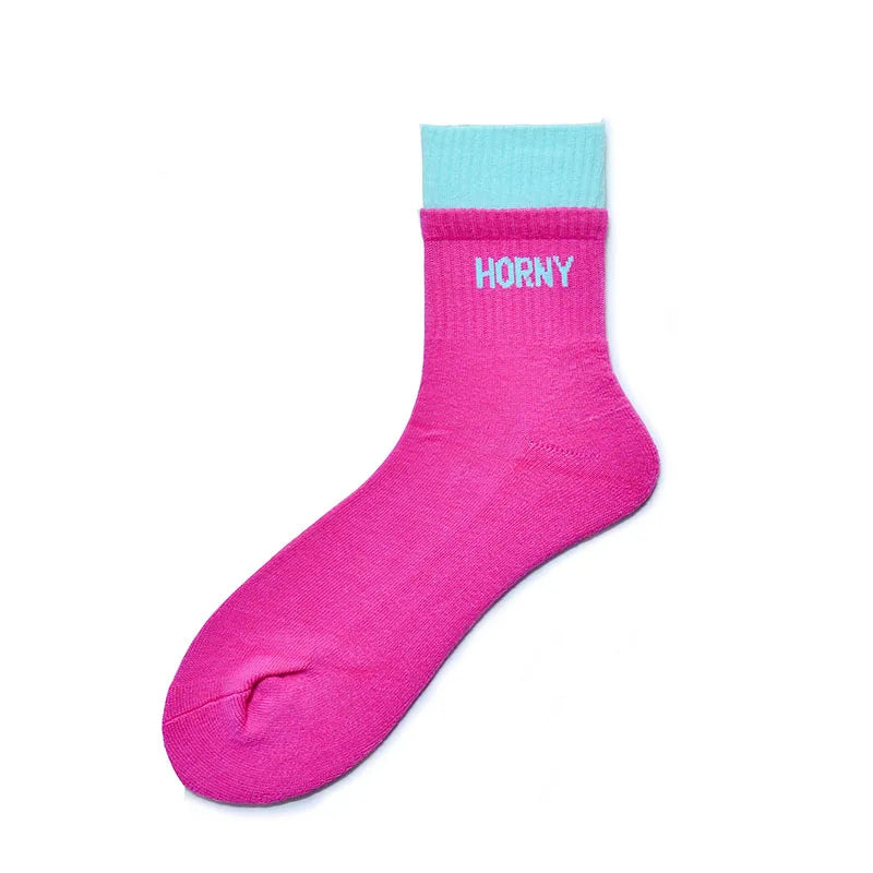Socks Men Calcetines Hombre Basketball Socks Meias Masculina Casual Fashion Cotton Sock Sweat Sport Middle Tube Letter Socks