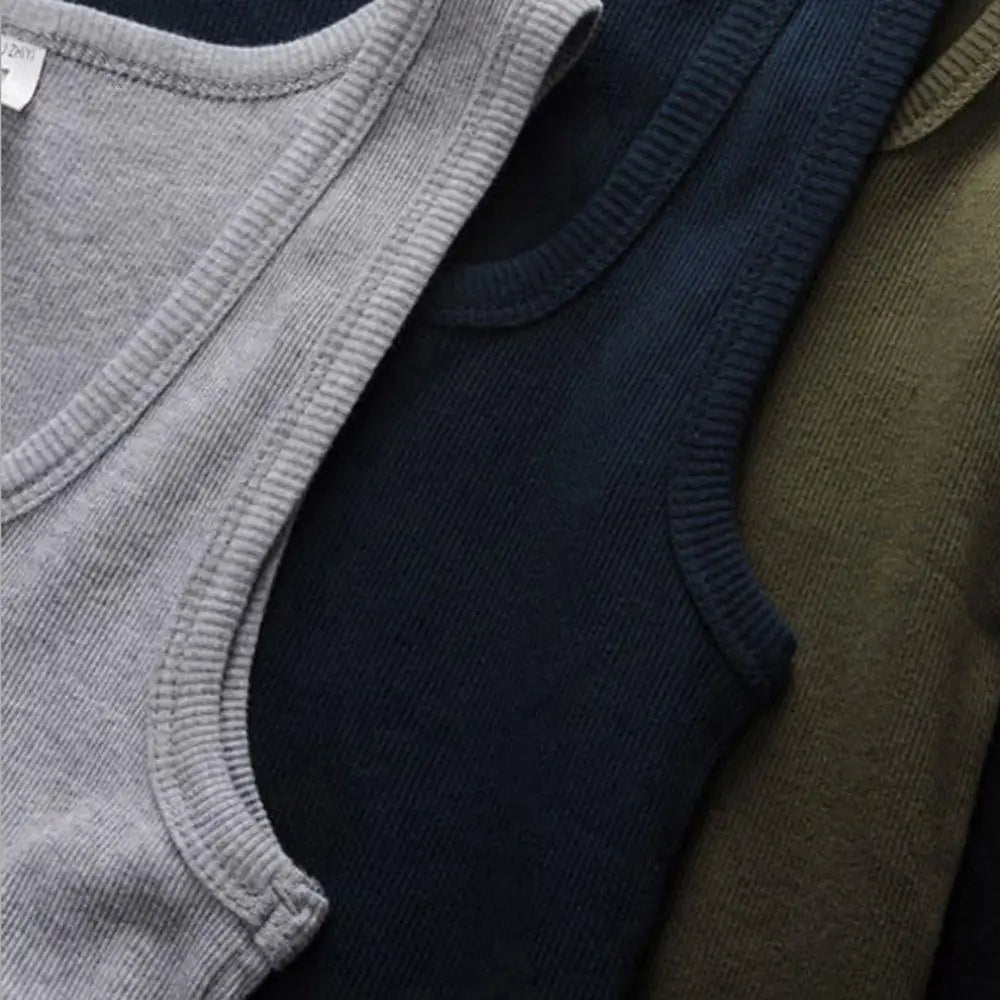 3pcs/Lot Cotton Sleeveless T-shirt Men's And Women's Solid Color Casual Bottoming Shirt Summer Vest Fit Sports Fitness T-shirt