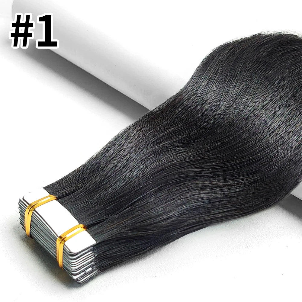 Tape In Hair Extensions 100% Remy human Hair Cuticle Skin Weft Seamless Adhesive Tape Hair Extensions 50G /set 20pc Best Quality