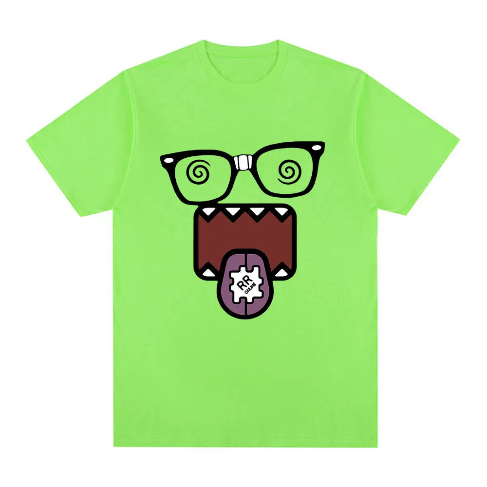 Domo Kun Funny Meme T Shirts Men's Women Clothing Cotton Casual T-Shirts Vintage Short Sleeve Oversized T-shirt Tops Streetwear