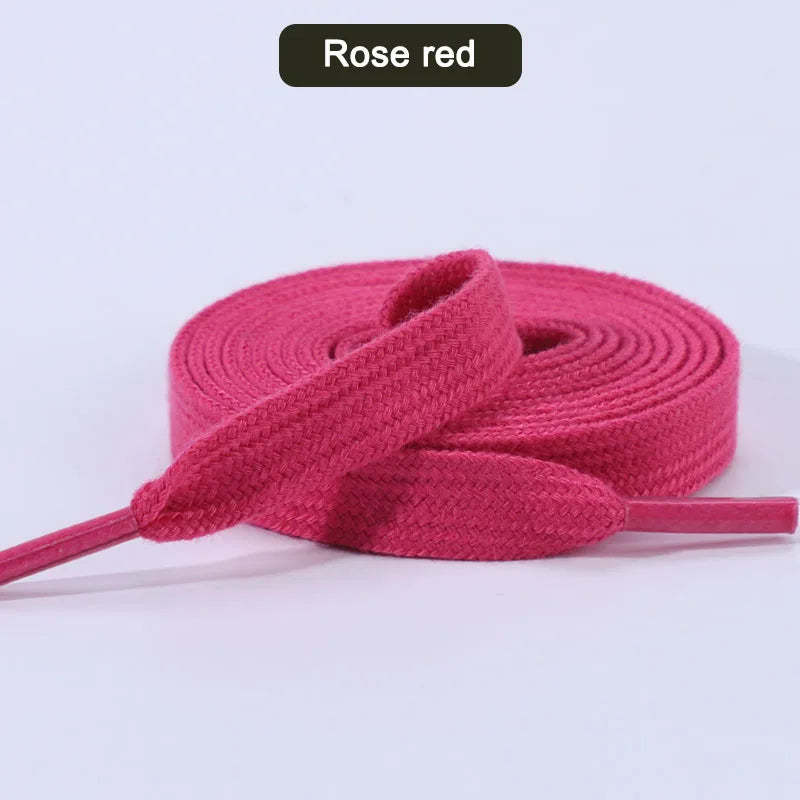 1 Pair Flat Shoelaces for Sneakers Classic Canvas Sports Shoe Laces Women Men Shoelace Solid Double Cotton Shoestrings for AF1
