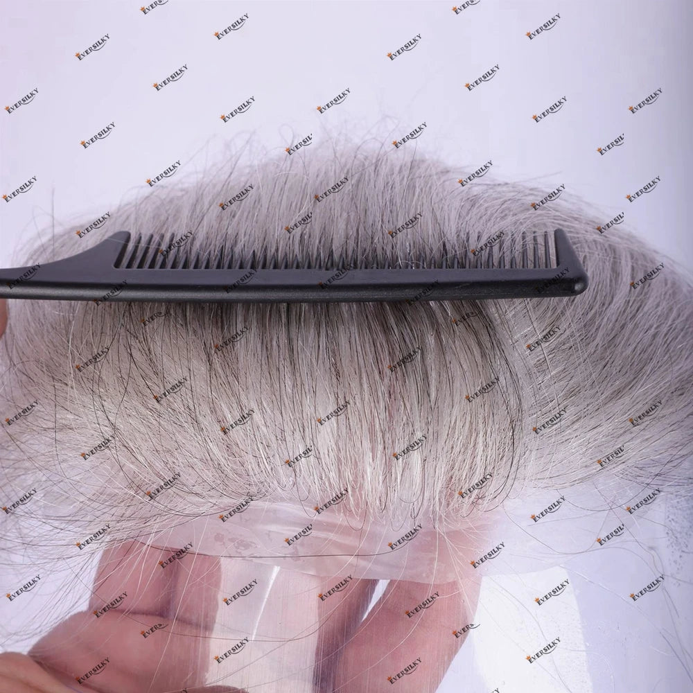 Undetected 0.02mm Thin Skin Natural Hairline Human Hair Men Toupee Black Gray Brown Blonde Male Hair Light Capillary Prosthesis