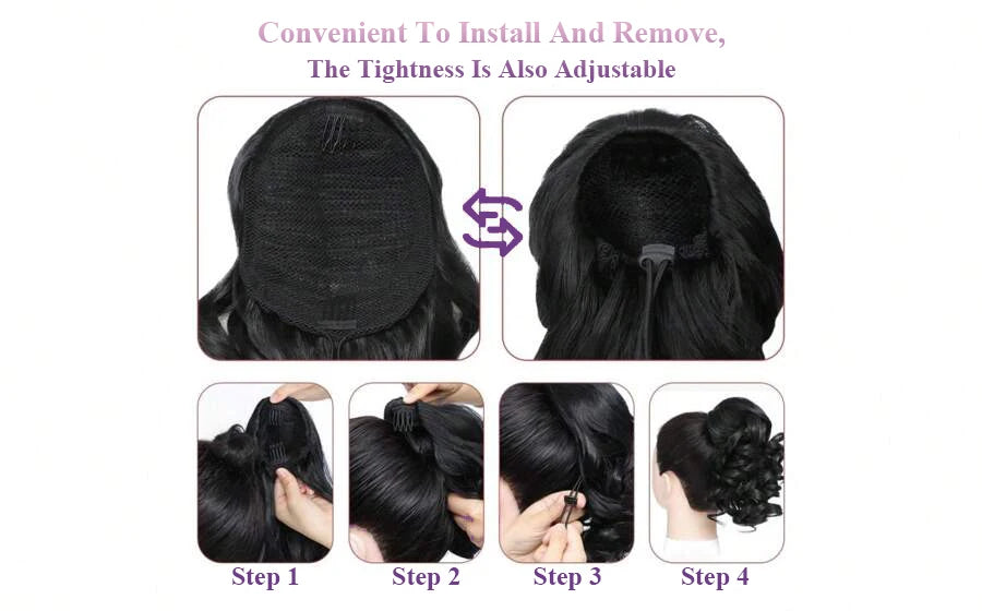 Body Wave Drawstring Ponytail Natural Black Brazilian 100% Real Human Hair Ponytail Clip In Hair Ponytail Extensions For Women
