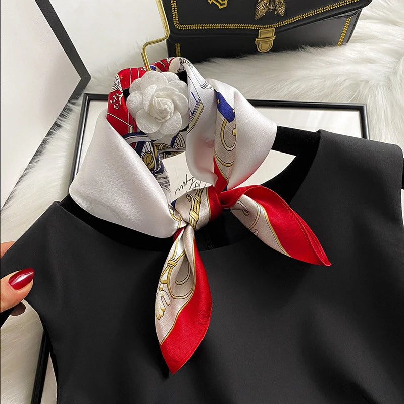 Women 100% Silk Scarves 53*53cm Luxury Pure Silk Scarf Wraps Shawls Pashmina Female Natural Silk Neckerchief Head Scarf Bandana