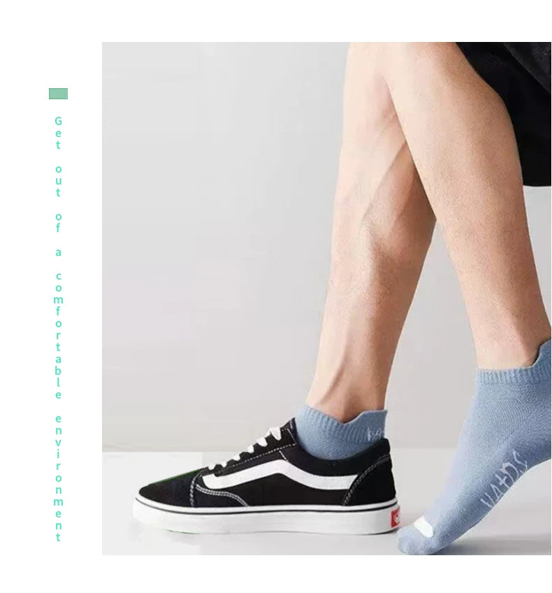 5 pairs of new summer men's short socks, light and thin casual mesh breathable boat socks, fashionable street socks