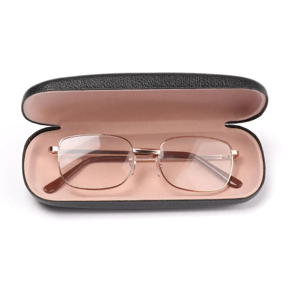 Unisex Waterproof PU Leather Litchi Grain Black Spectacle Cases Glasses Box Hard Frame Eyeglass Cases Eyewear Protector