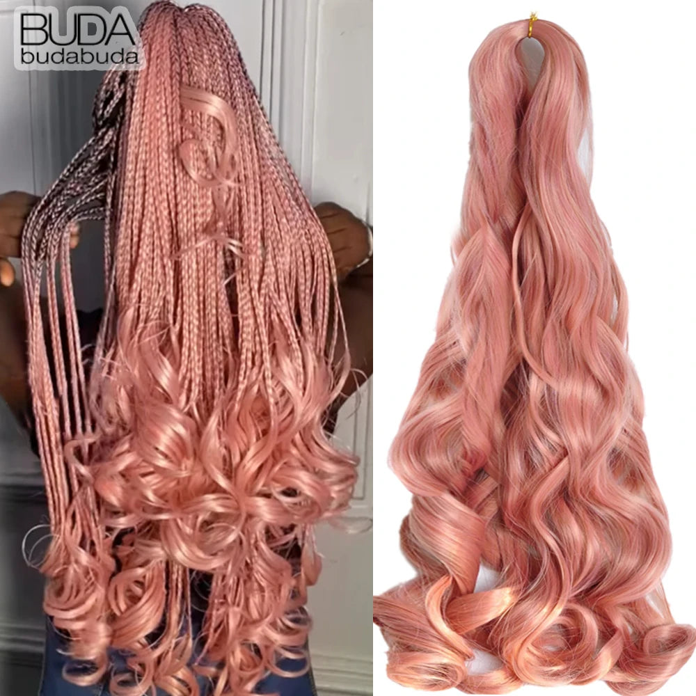French Curls Braiding Hair Extensions 24Inch Synthetic Curl Hair Loose Wave Spiral Curl Crochet Hair Braids For Black Women
