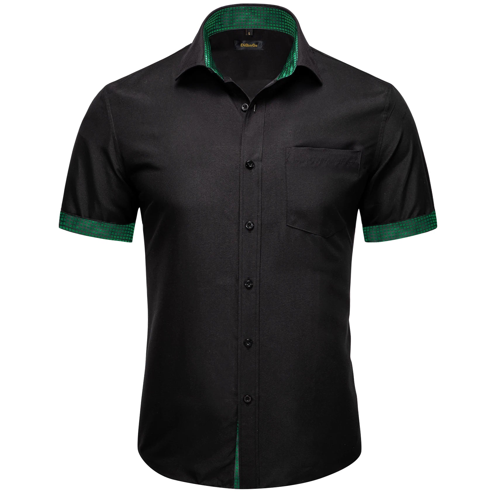 Men Shirts Short Sleeve Cotton Polyester Summer T-shirts Solid Black White Red Business Casual Tops Hawaiian Shirt