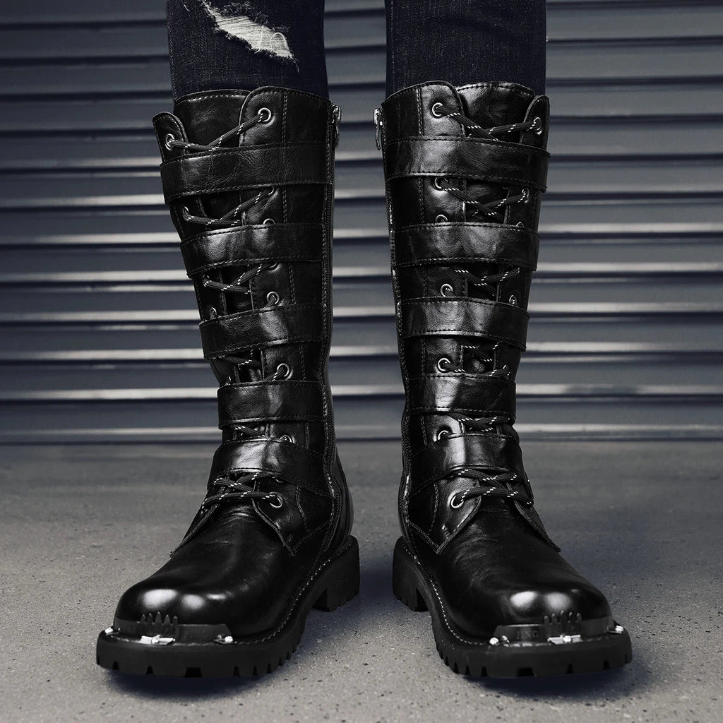 Men's boots four seasons new high-top outdoor casual boots safety protective work boots motorcycle boots plus size outdoor boots