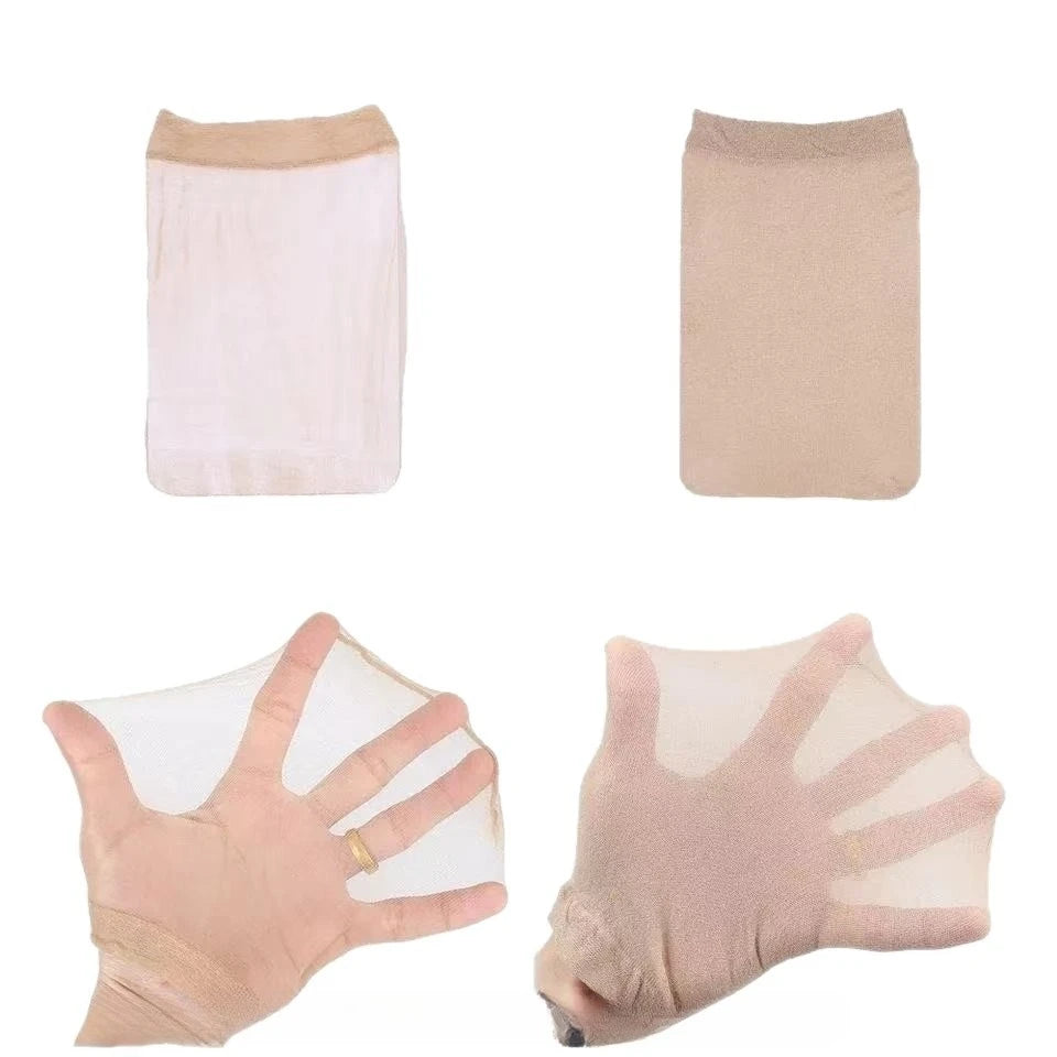 Invisible HD Hair Wig Cap-Soft Breathable Elastic Ultra-thin Stretchy Stocking Cap Beige Skinlike Color for All Sizes,Secure Fit