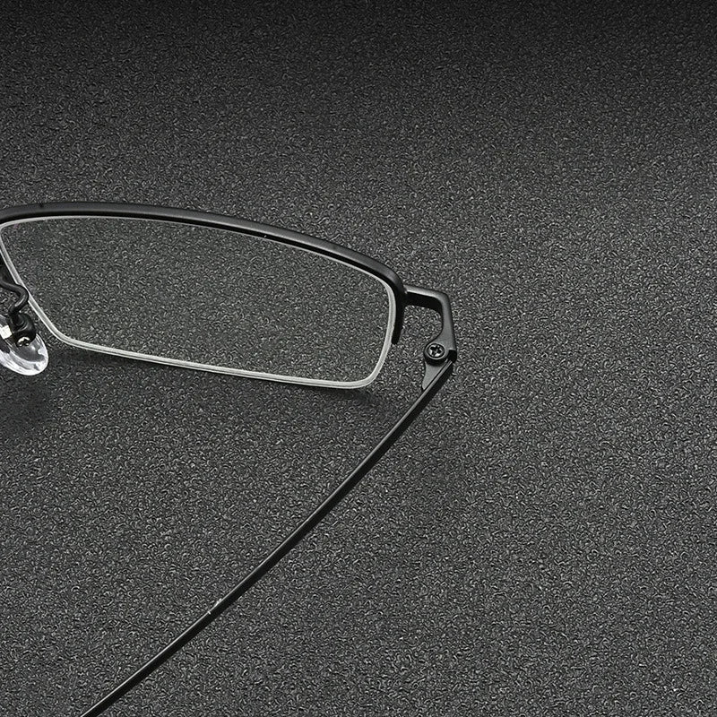 FIRADA Fashion Comfortable Glasses Retro Titanium Square Half Frame Eyewear Business Prescription Eyeglasses Frame Men 18001-C