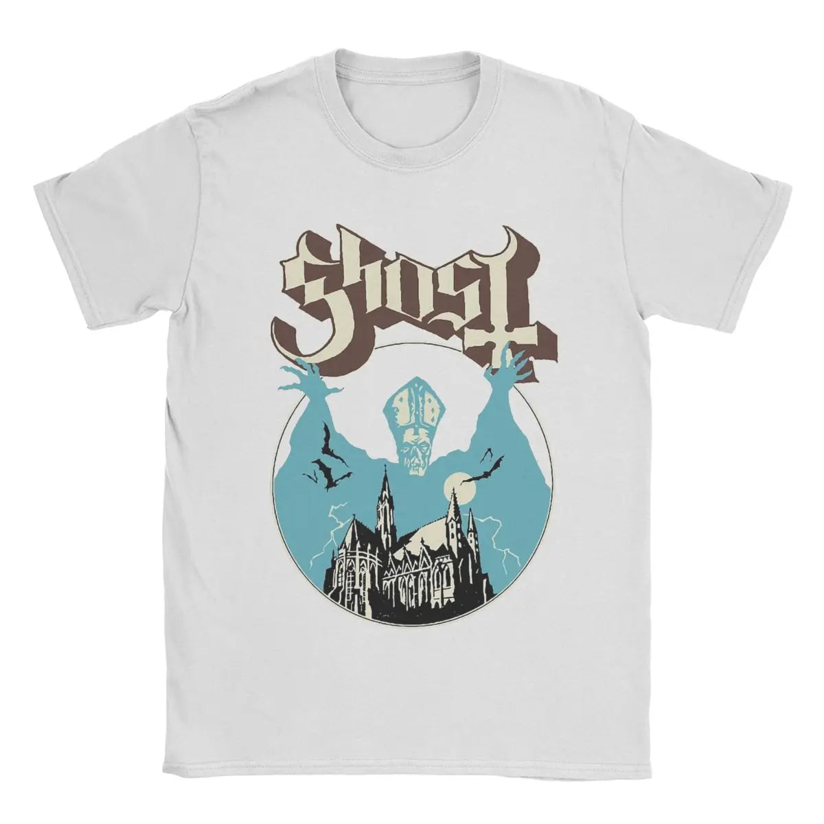 Humorous Ghost Band T-Shirt for Men O Neck 100% Cotton T Shirts Short Sleeve Tee Shirt Gift Idea Tops