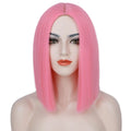 Purple Synthetic Short Bob Wig Straight Wig for Women Shoulder Length Wigs Colorful Wig for Daily Use Party Cosplay