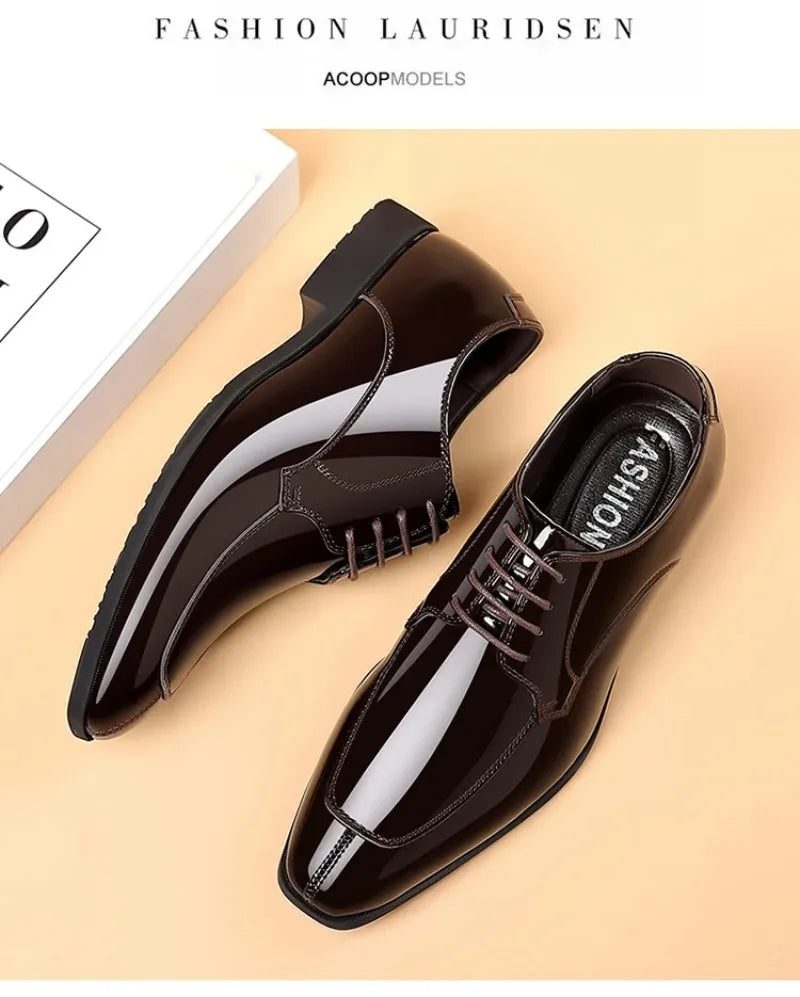 Shoes for Men Fashion Patent Leather Shoes Luxury Pointed Toe Oxford Shoes Men High Quality Business Shoe Designer Wedding Shoe