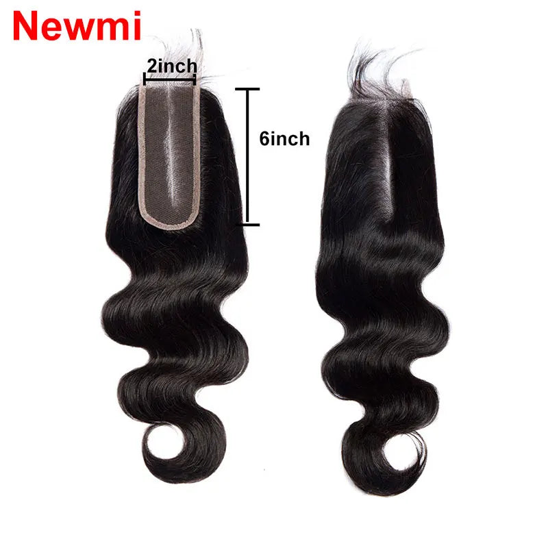 2x6 Human Hair Closure  12-26 inch  Body Wave 2x6 Lace Closure for Women Transparent Kim Lace Closure Human Hair Extensions
