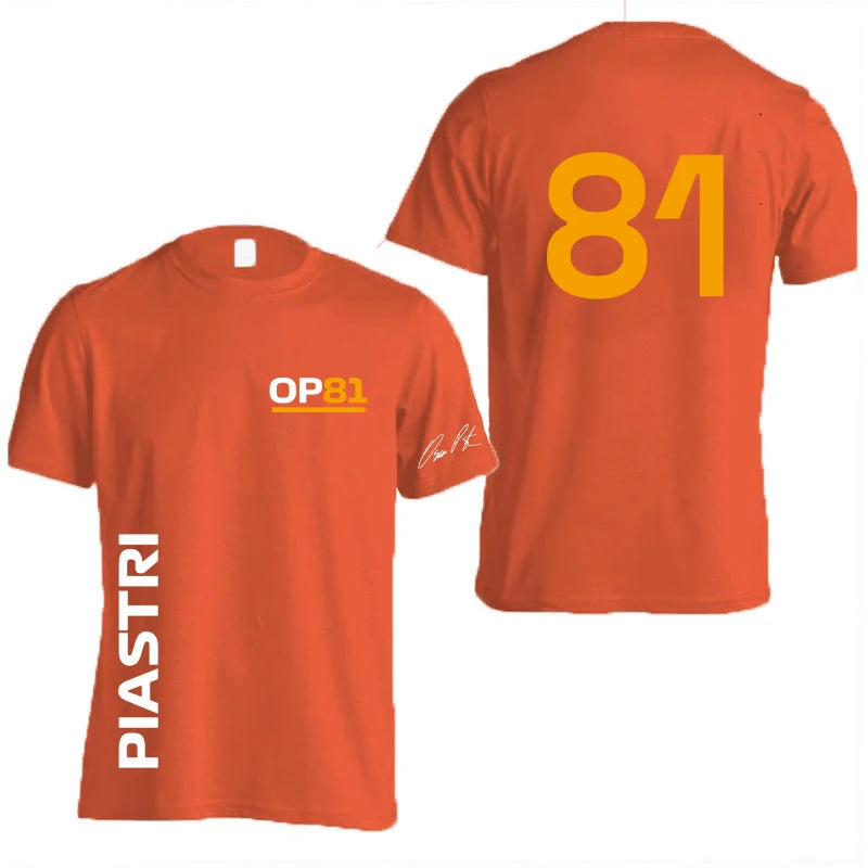 Oscar Piastri 81 Driver Logo Racing Team Men T-shirt Summer Short Sleeve Women Tee Shirts 100% Cotton Fashion Couple Clothes Top
