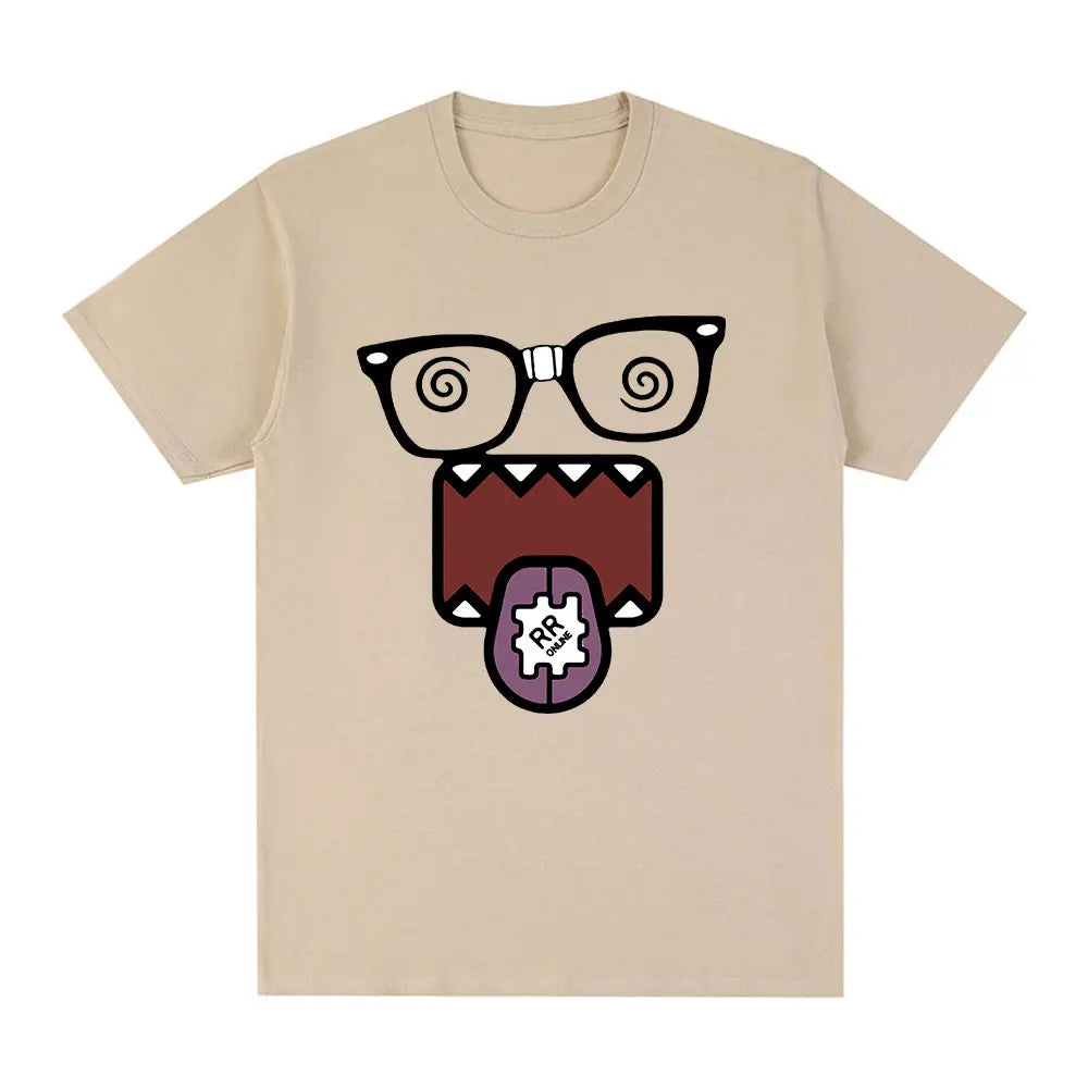 Domo Kun Funny Meme T Shirts Men's Women Clothing Cotton Casual T-Shirts Vintage Short Sleeve Oversized T-shirt Tops Streetwear