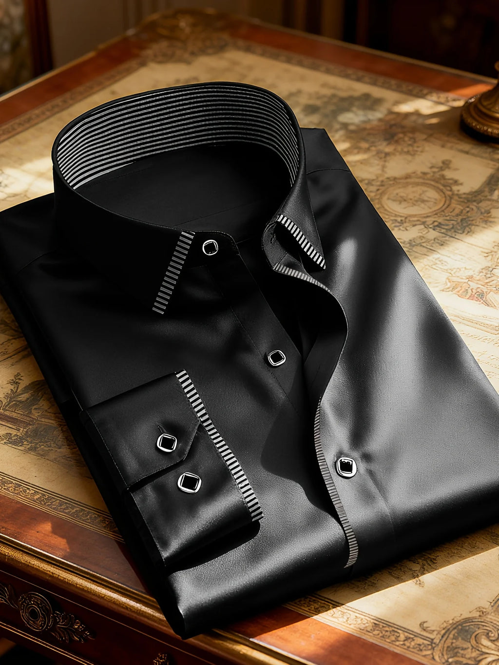 2025 New Men Patchwork Shirt Fashion Dress Tuxedo Long Sleeve Smart Casual Four Season Man Micro Elastic Shirts