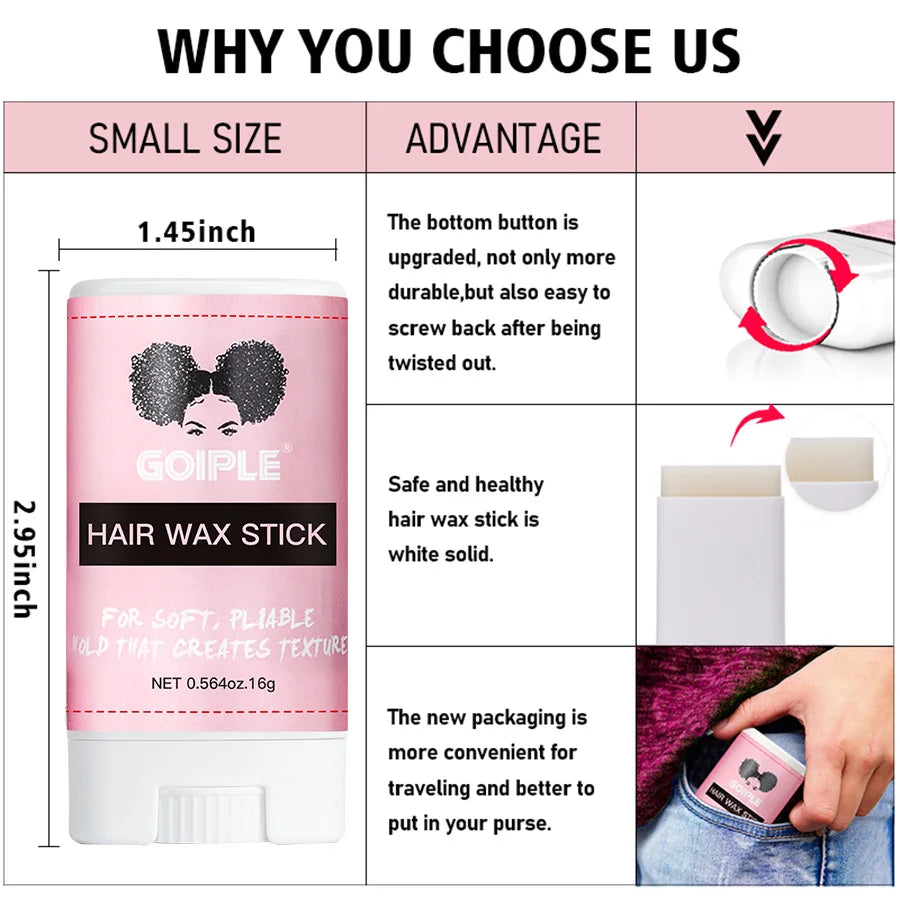 GOIPLE Waterproof Wig Glue Adhesive Extra Hold Melting Spray for Lace Front Hair Wax Stick Edge Control Gel Wig Installation Kit