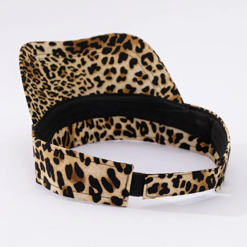 New Summer Sunshade Hat Women's Empty Top Fashion Leopard Print Duck Tongue Hat Sun Protection Breathable Curved brim