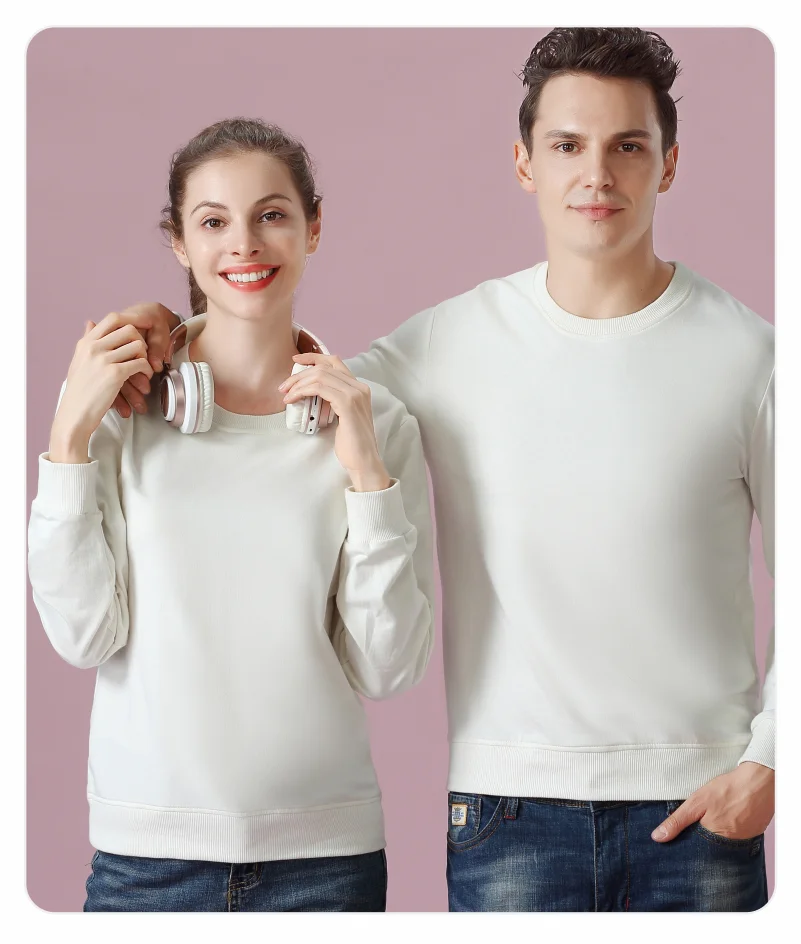 Elike Cotton Round Neck Sweater Custom Logo Printed Personal Group Brand Embroidery Design Men and Women 8 Colors