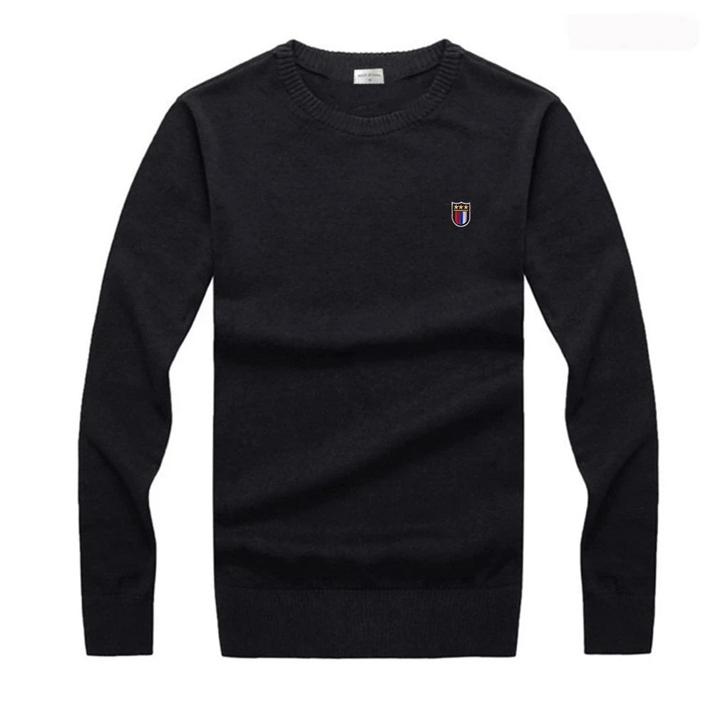2022 New High Quality Knit ew Design Spring Autumn 100% Cotton Pullover Sweaters Male Casual Solid Color Jumper Pull Homme 8507