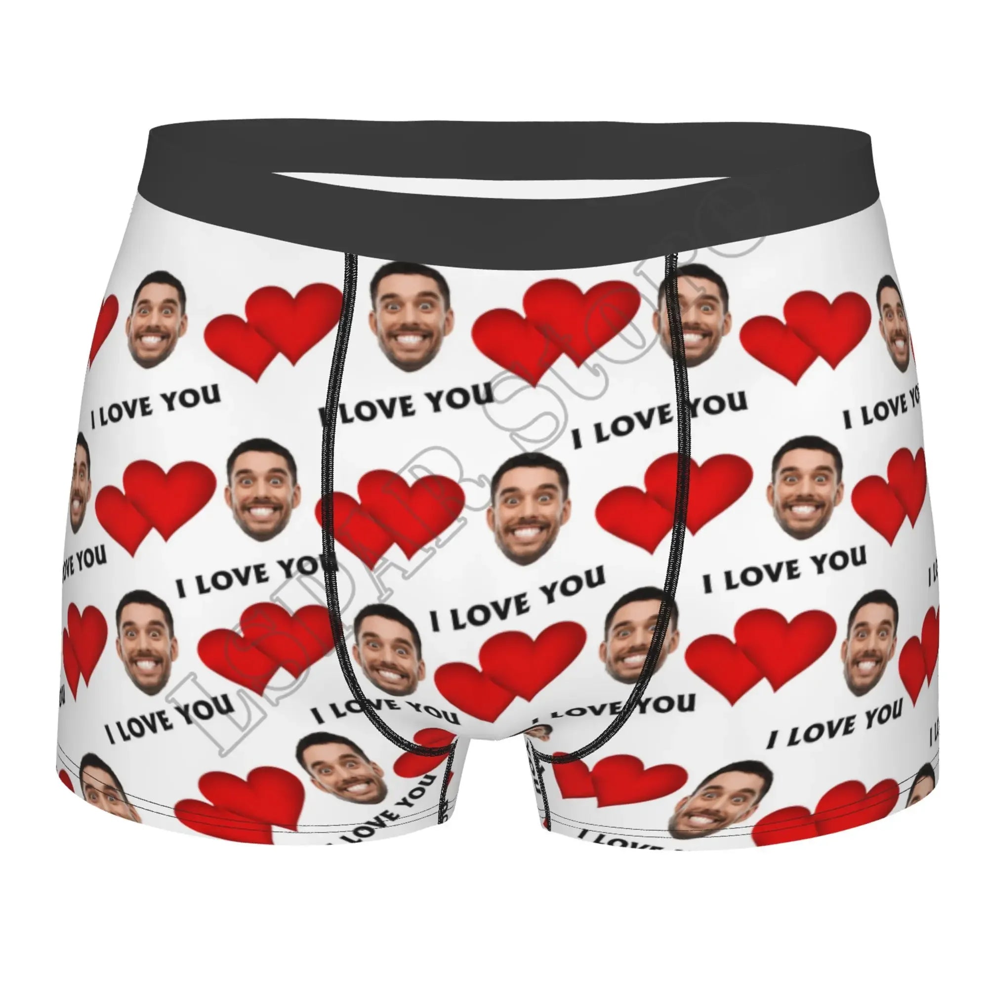 Personalized Face Photo Underwear - Custom Heart Boxer Briefs - Custom Men Briefs - Gift For Husband - Anniversary Gift for Dad