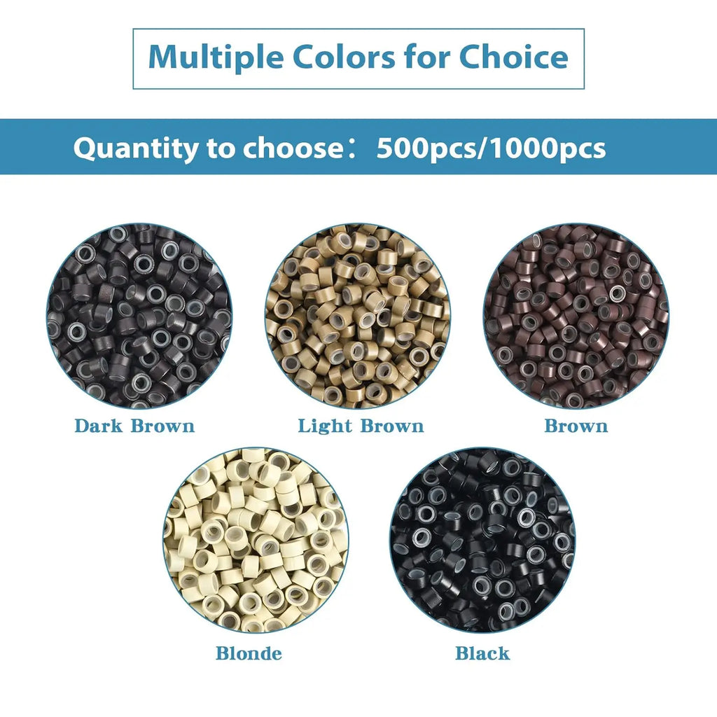 300pcs Woman Hair Decoration The Ring Hair Extensions Tools Micro Link Rings Silicone Link Ring Dreadlock Ring Hair Cuffs Silico