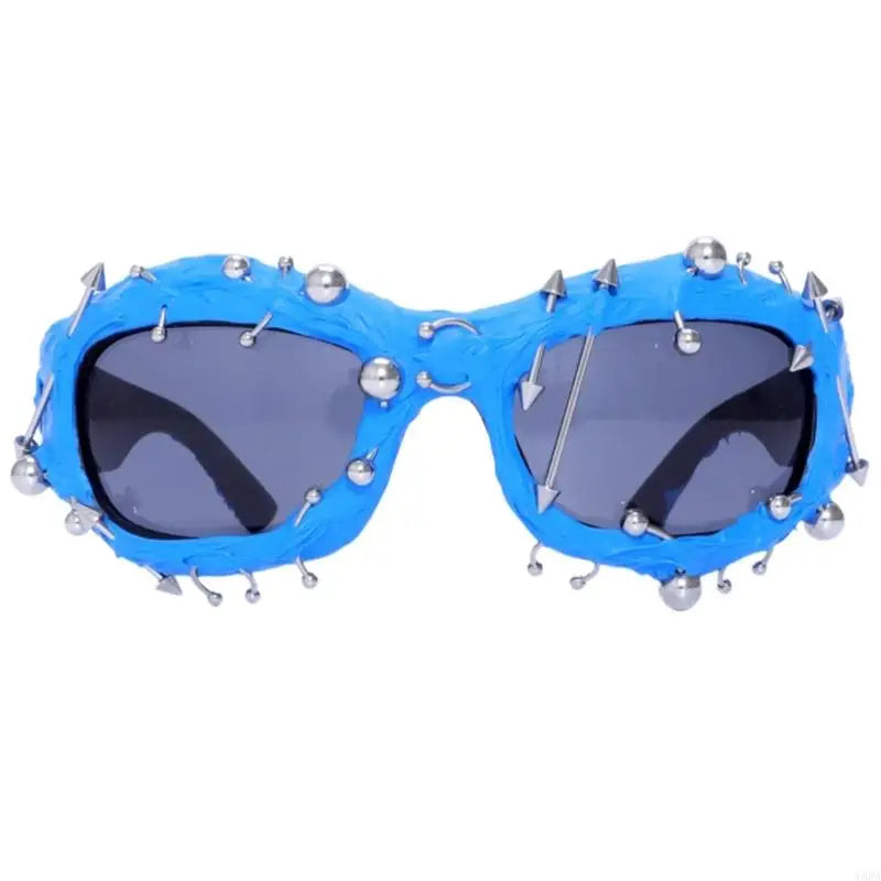 Y88A Cool Hiphop Dancing Sunglasses With Rivet Frame For Various Occasion Everyday Use and Punk Eye Glasses for Night Event