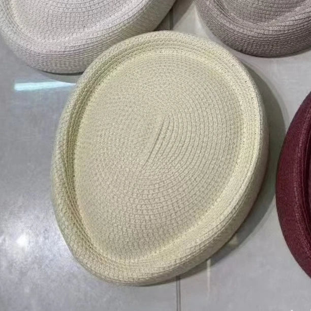 2026 New Summer Straw Fedoras Hats for Women Hostess Fashion Pillbox Hat Millinery Fascinator Designer Beret Hats Painter's Hat