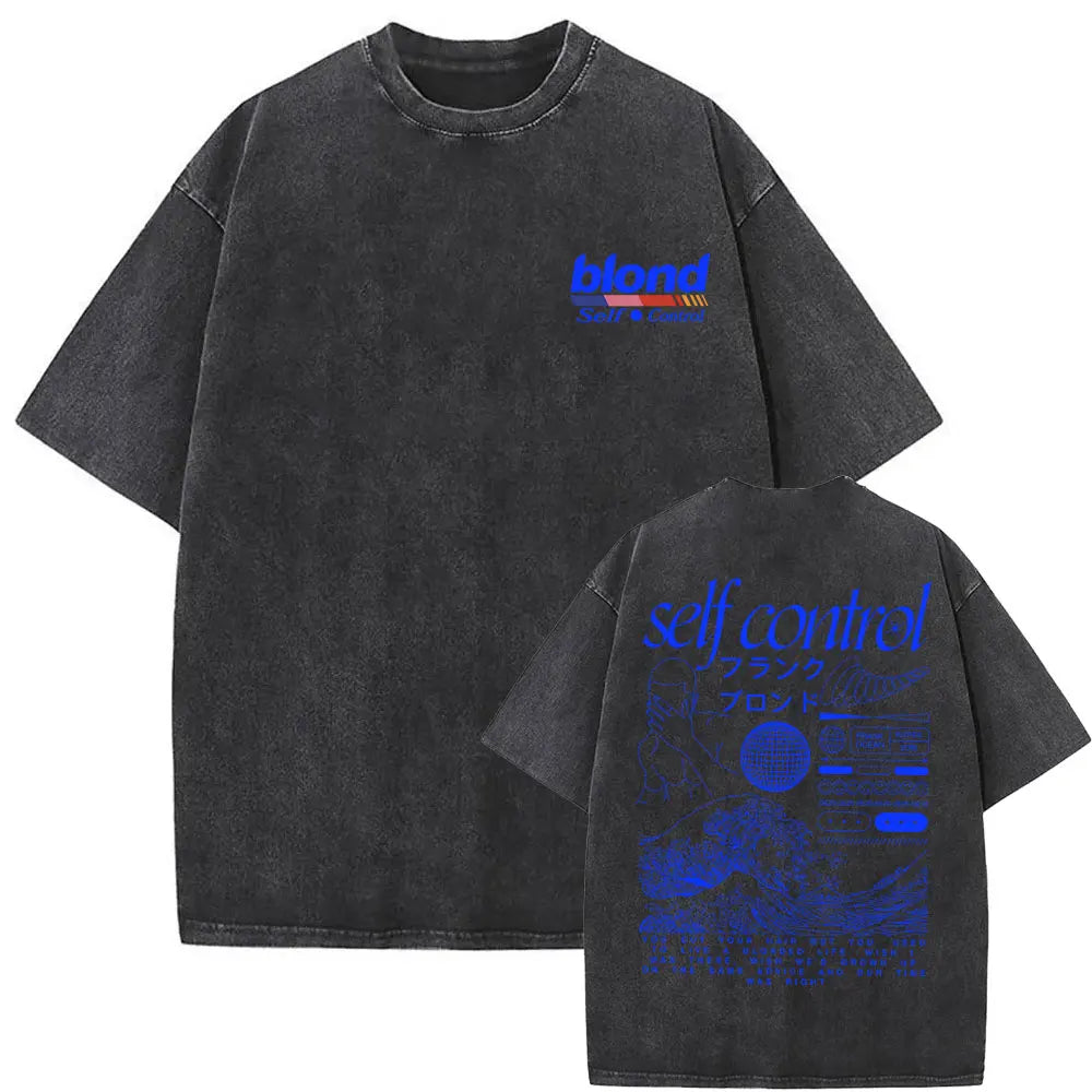 Washed Vintage Rapper Frank Oversized Tshirt Blond Graphic T-shirts Men Women Ocean Hip Hop T Shirt Men's Fashion Casual Tees