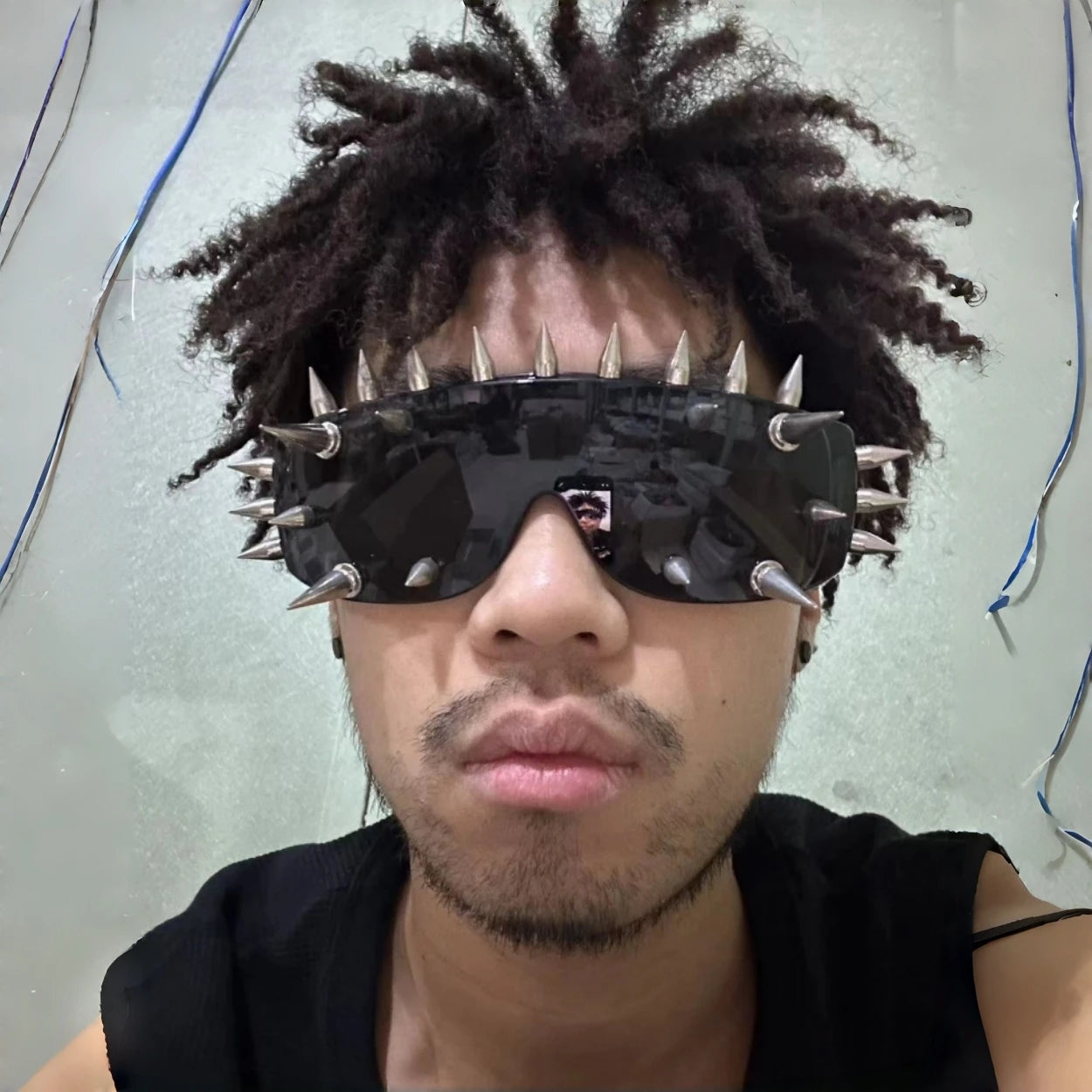 New funny glasses, European and American cyberpunk style devil glasses, party glasses, fashion trend, street snap