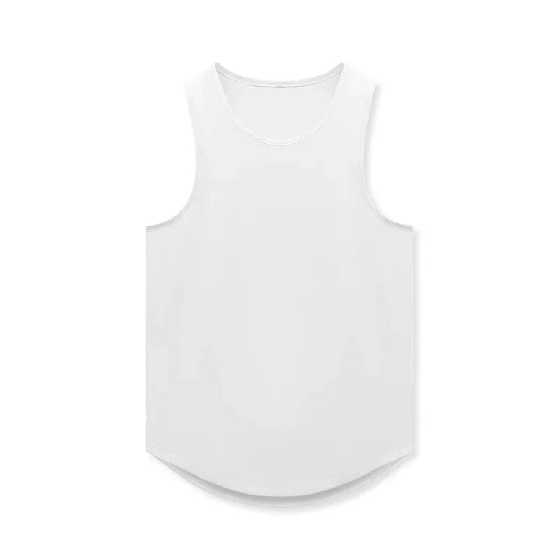 Men's Summer Quick Dry Mesh Breathable Casual Tank Top Male Gym Fitness Clothing Sleeveless Shirt Sports Running Vest Undershirt