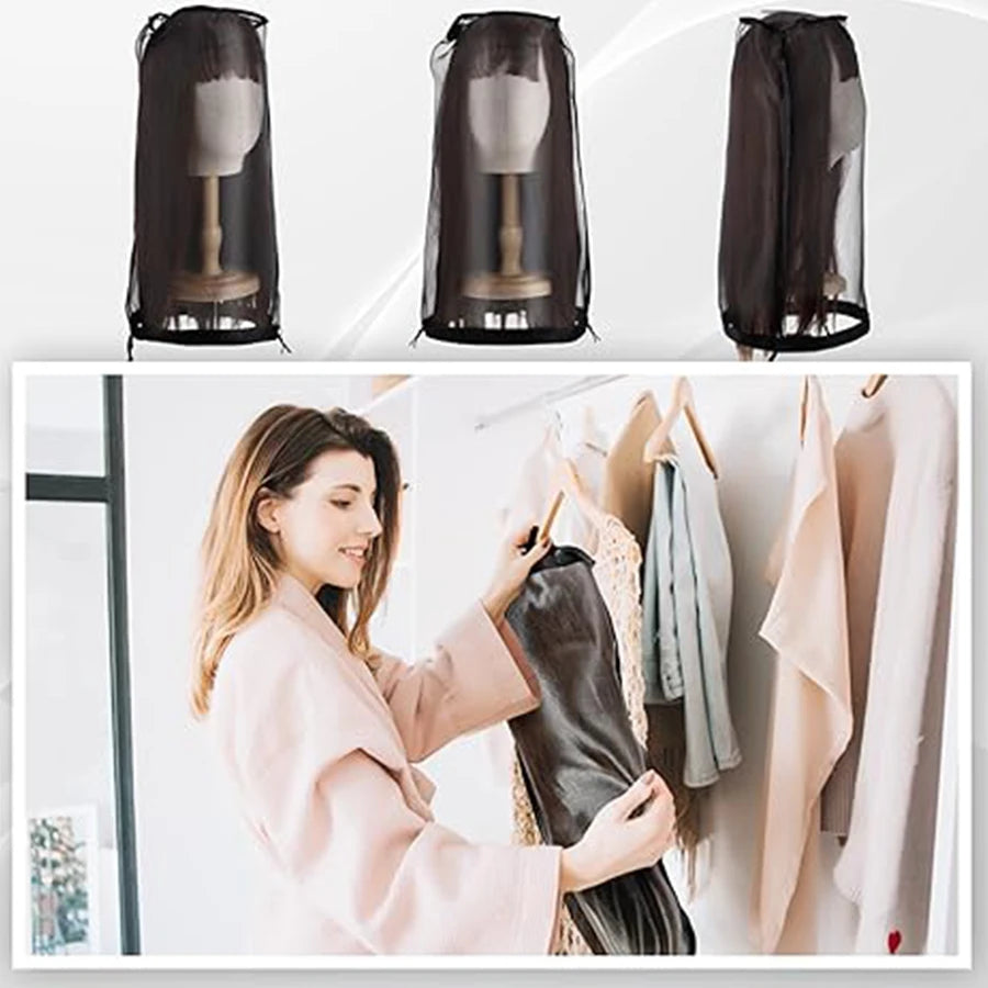 1/6 Pcs Wig Bags Adjustable Wig Storage for Multiple Wigs with Drawstring  Portable Wig Storage Bags