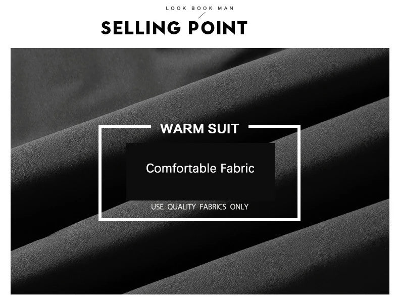 BROWON Winter Clothes Men Jacket Business Casual Solid Thick Fleece Jacket for Men Stand Collar Oversized 8xl Outerwear Coats
