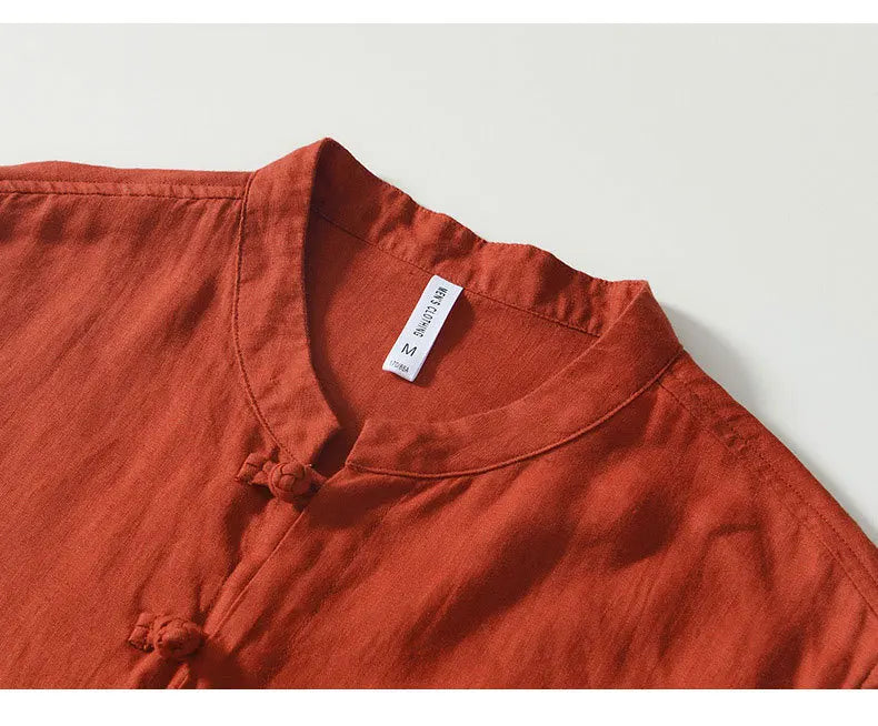 Summer New Casual Short Sleeve Shirts for Men Slim 100% Linen Streetwear Solid Color Men Clothing BL994