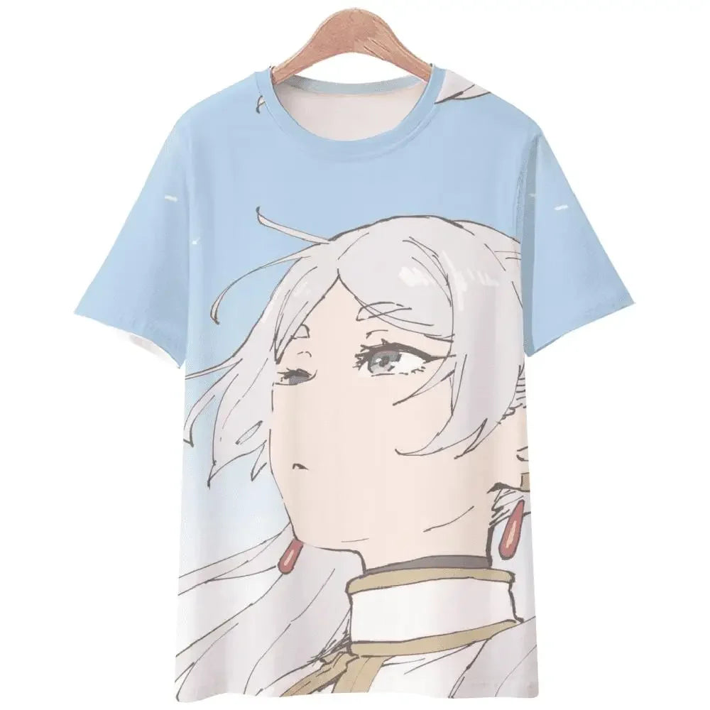 Anime Sousou no Frieren 3D Printed T-Shirts Men Women Fashion Streetwear Oversized Short Sleeve T Shirt Male Tees Tops Clothing