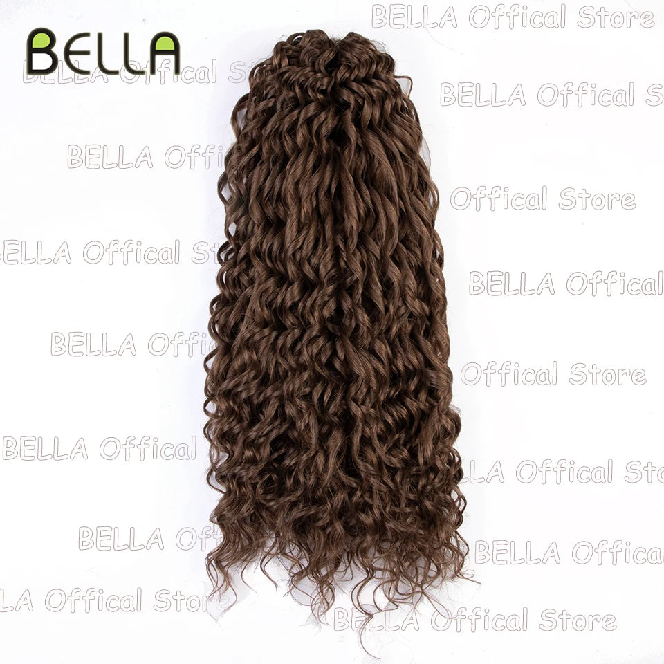 FASHION IDOL Curl Hair Deep Wave Twist Hair Extensions For Women 20 Inch Ombre Blonde Crochet Fake Hair Synthetic Crochet Braids