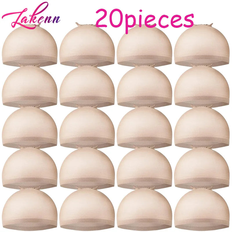 Dark Brown Wig Cap For Lace Front Wigs 20Pcs (10 Packs) Nylon Wig Cap For Wigs Making Stretchy Stocking Wig Caps For Women
