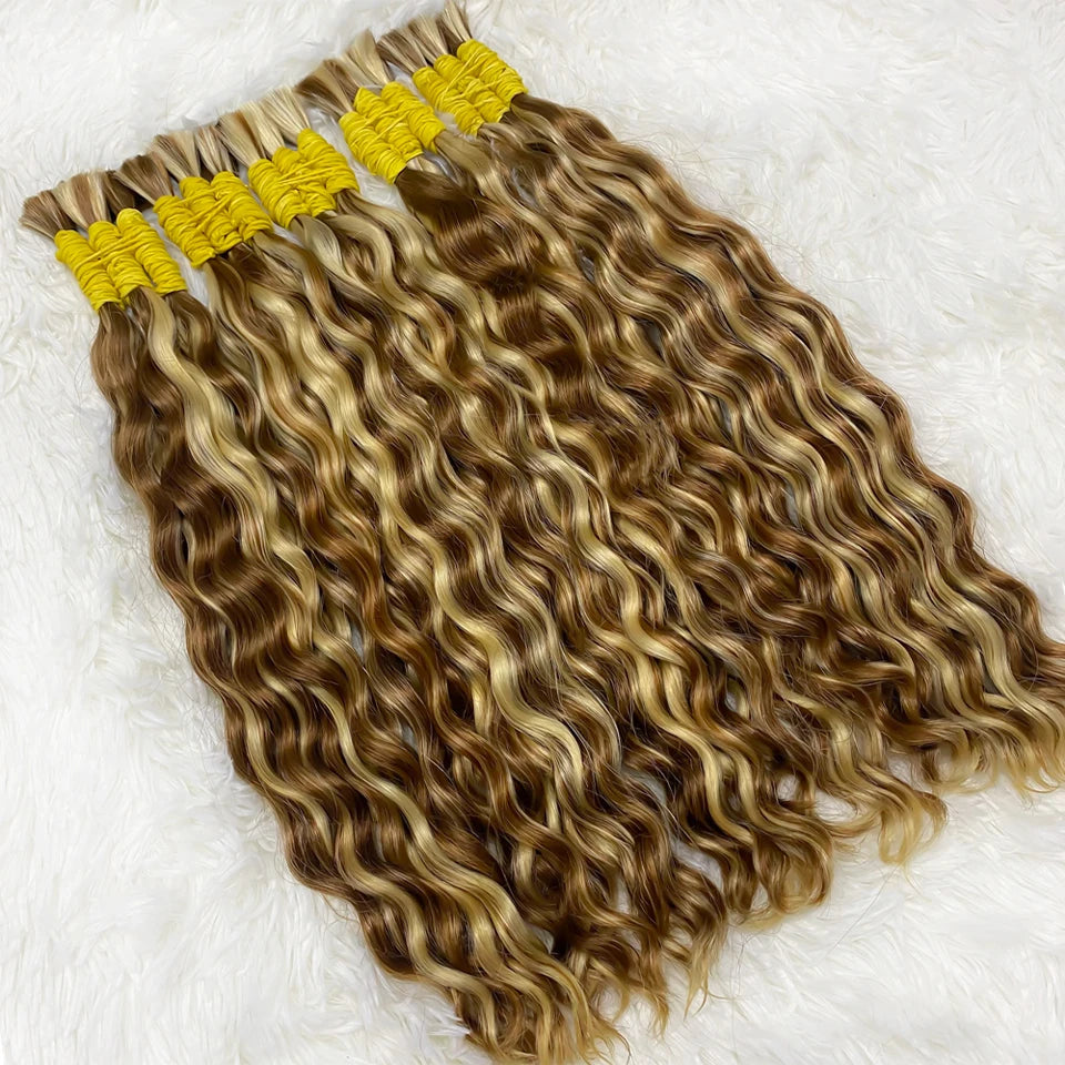 Bulk Braiding Hair 100% Human hair Virgin Deep Wave Unprocessed No Weft Boho Braids Human Hair Bulk Extensions Brazilian Remy 1B