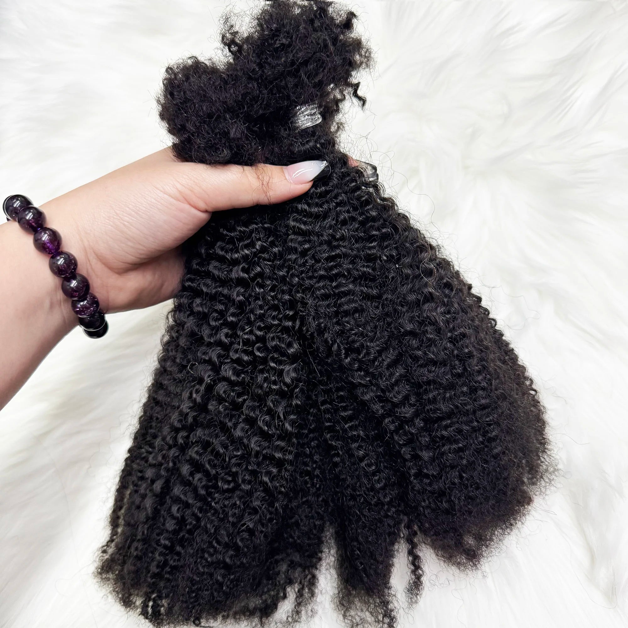 T1B/30 Afro Kinky Curly Human Hair Bulk 30g/Pack 100% Human Hair Soft 4C Afro Kinky Bulk Human Hair for Locs Extensions
