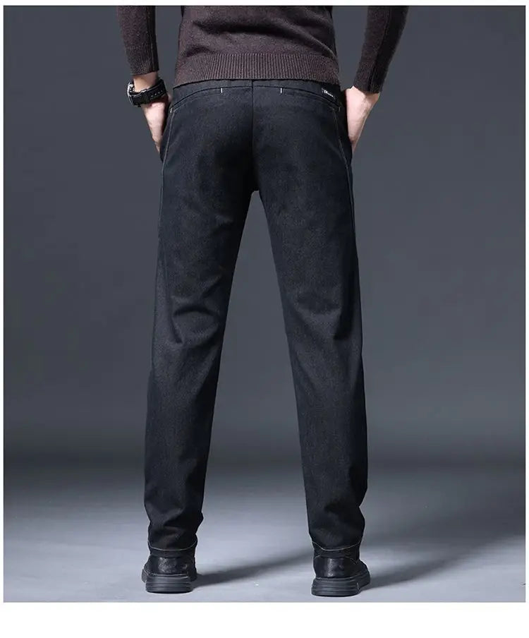 Jeans Men's Autumn and Winter Fit Straight Men's Pants New Style Men's Pants Black Versatile Stretch Men's Casual Pants