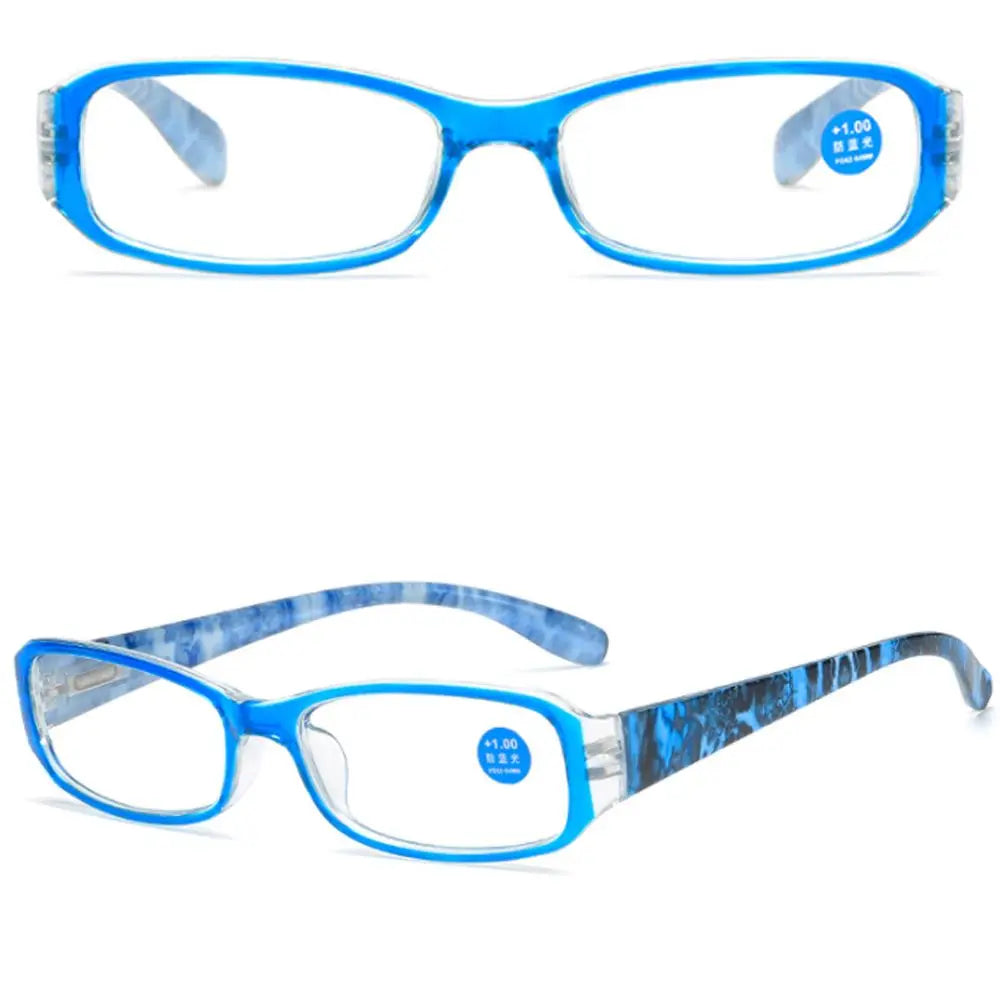 Fashion Anti-Blue Light Reading Glasses for Women Ultra-Light Eye Protection Flowers Comfortable Eyeglasses Diopter +100~+400