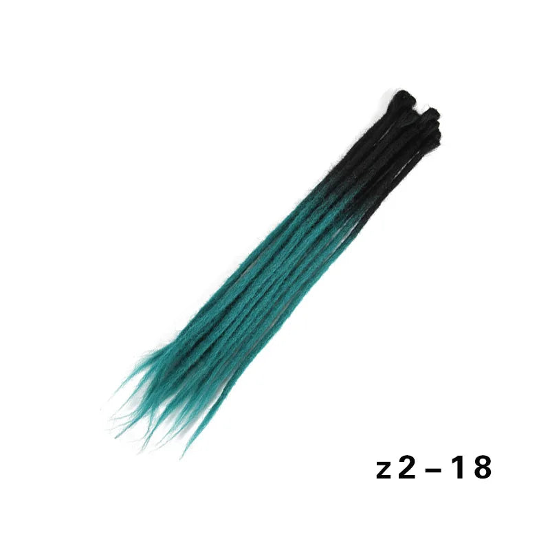 Dreadlocks Extensions Thin 0.7cm Width Synthetic Crochet Braids Hair Dreads Fake Hair Ombre Mint Green Reggae Hip Hop Style Pink
